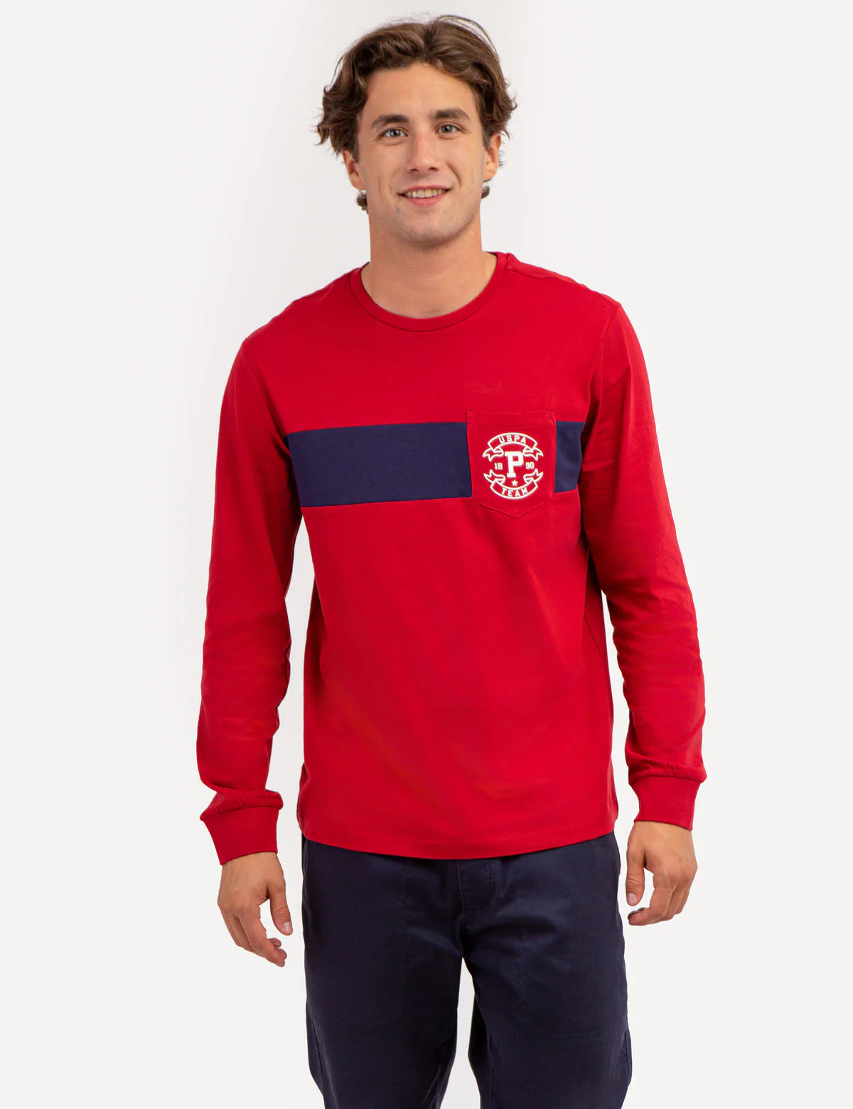 U.S. Polo Team Colorblock Long Sleeve T-shirt, XXL* – Hatolna Shop