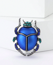 Shein Women's Luxury Crystal Enamel Beetle Insect Brooch Pin