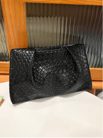 Shein Embossed, Pleated Cloud Bag, Solid Color Casual Envelope Bag >