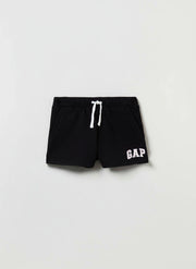 GAP Kids Black Fleece Shorts with Glitter Logo Print, 14-16T +