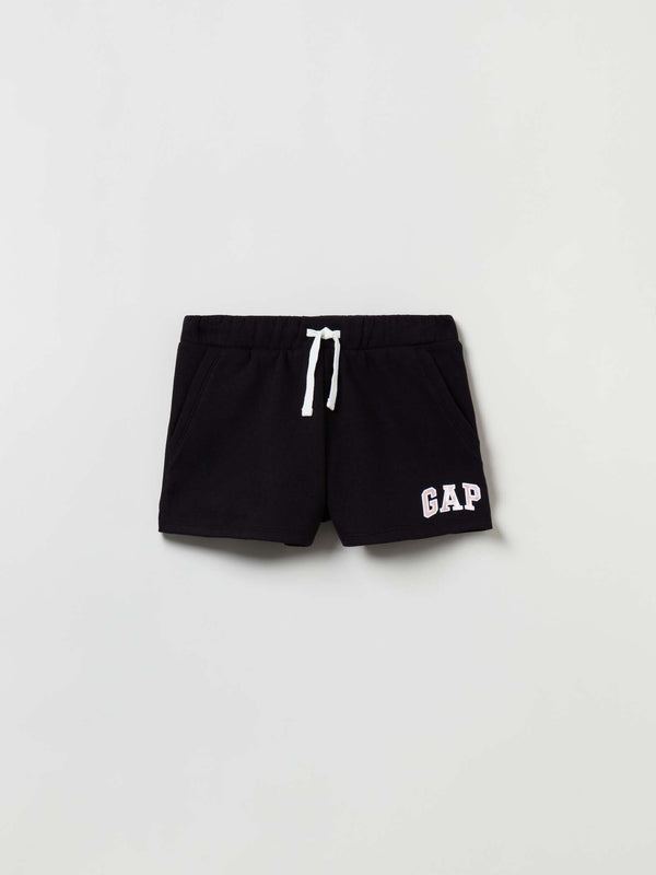 GAP Kids Black Fleece Shorts with Glitter Logo Print, 14-16T */#