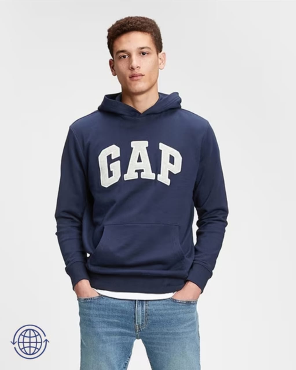 Gap Regular Fit Brand Print Hoodie >