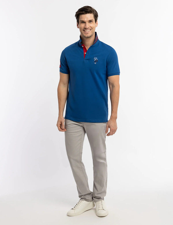 U.S. Polo Slim Fit Big Logo Multi-Tonal Polo Shirt, XL +