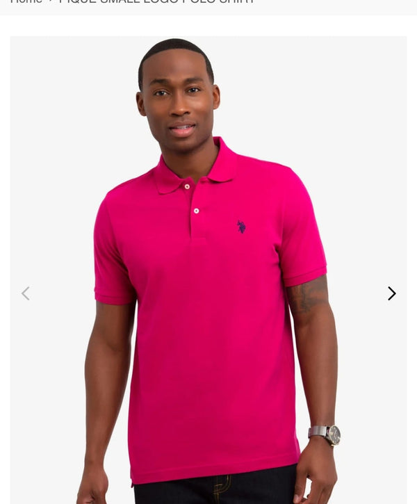 U.S. Polo Pique Small Logo Polo Shirt, M +