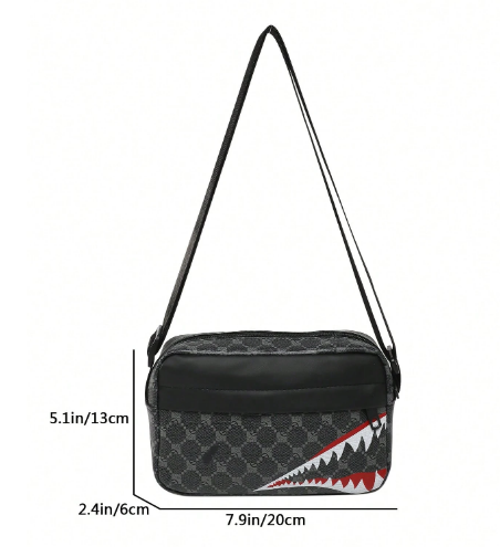 Shein Shoulder Plaid Sports Crossbody Bag -.