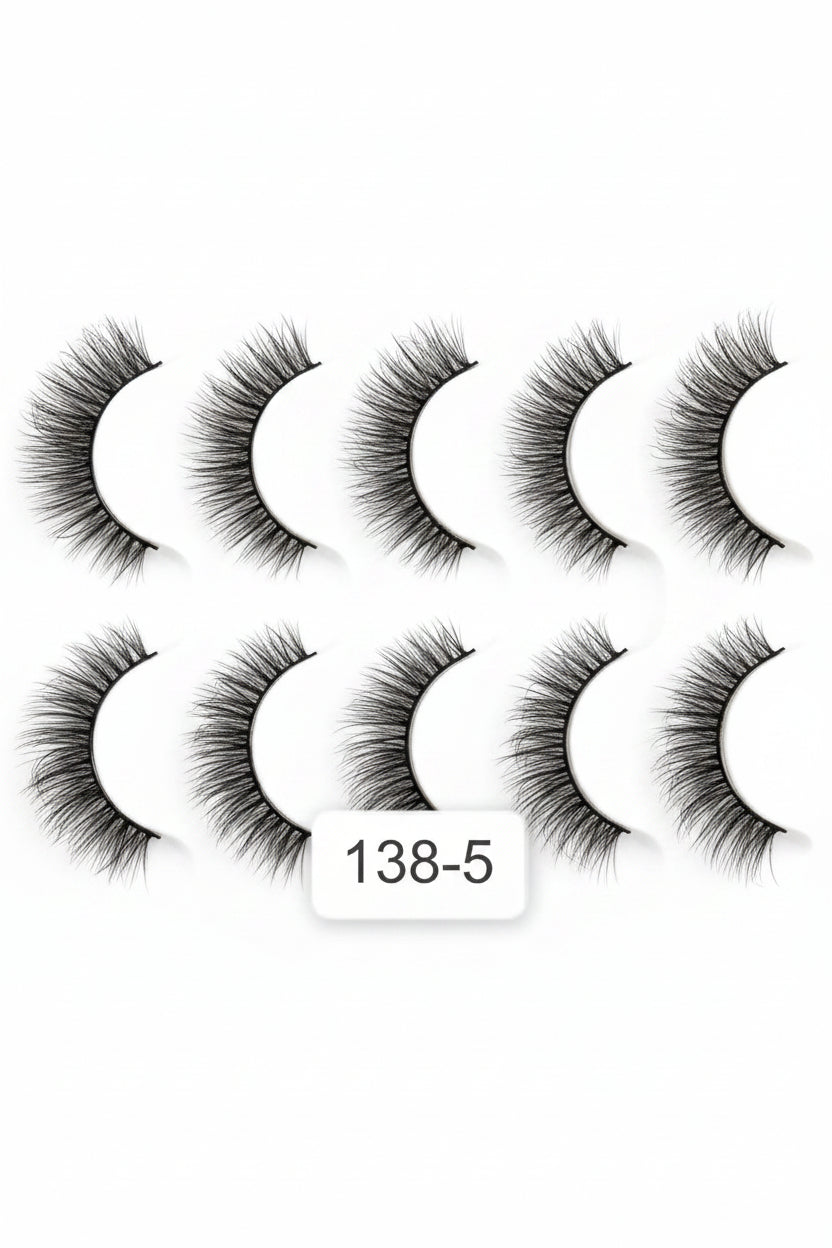 Shein 5pairs 12MM Cat Eye False Eyelashes, Code: 138-5 +