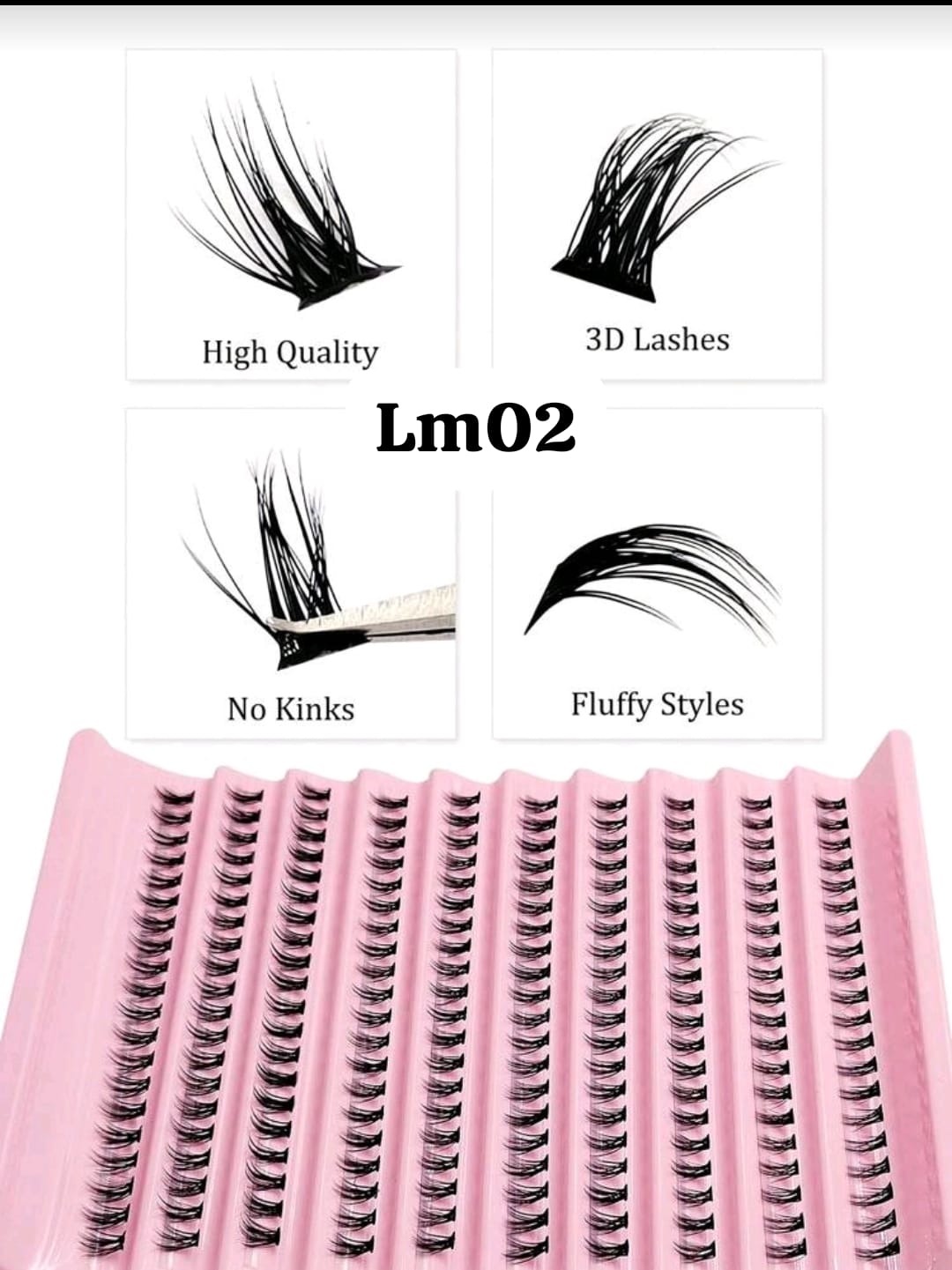 Shein 200 Pcs Bottom Cluster Lashes Natural Looking Reusable Bottom Lashes, Code: LM02 +