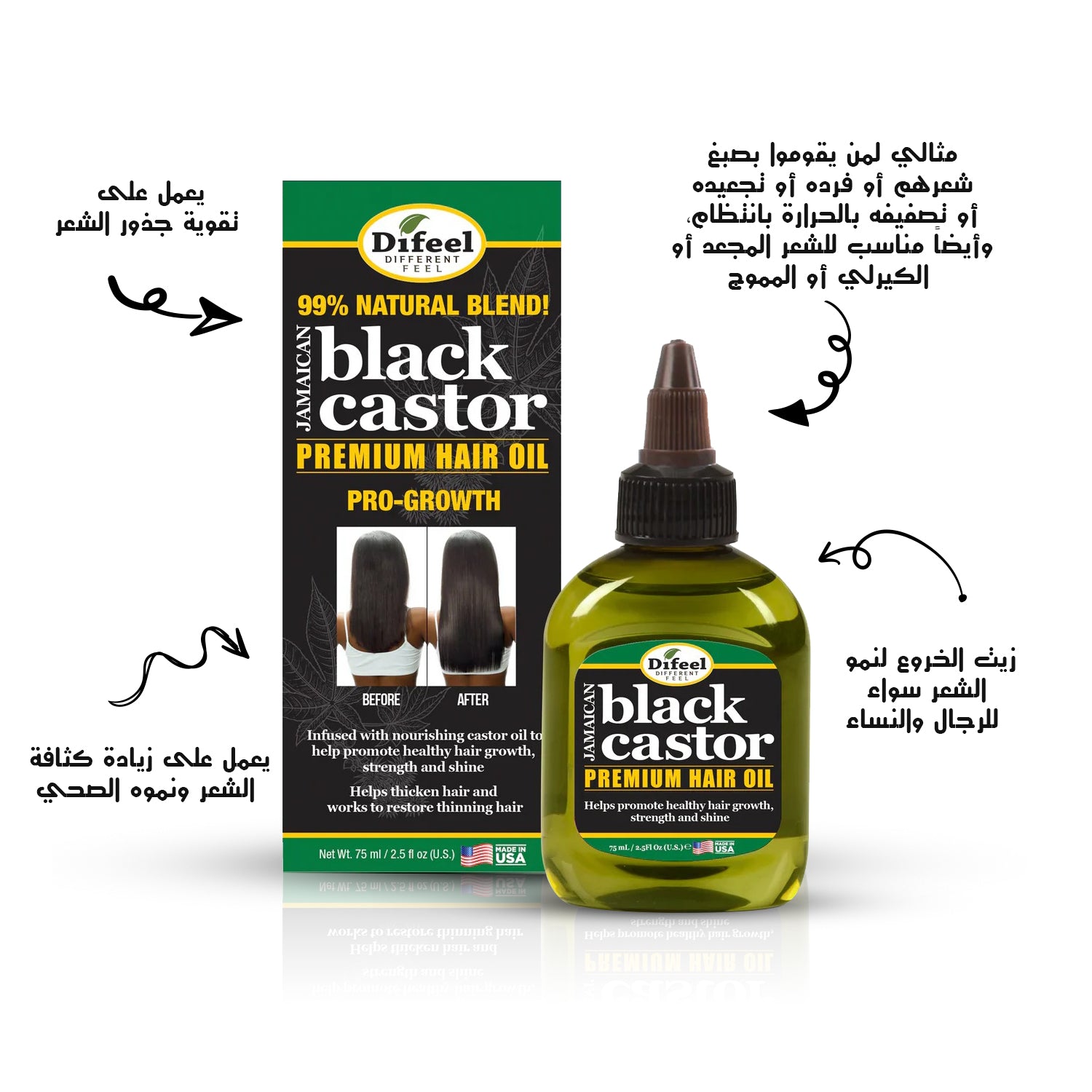 Difeel Blend Jamaican Black Castor Hair Oil - 75 ml