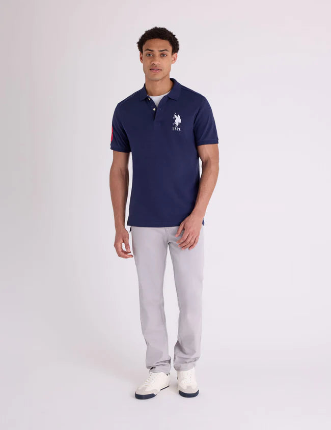 U.S. Polo Big Logo Solid Polo Shirt, XL -.