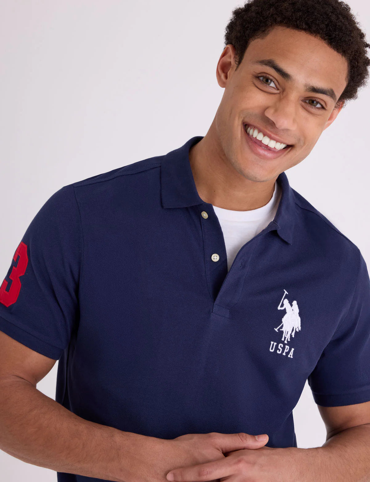 U.S. Polo Big Logo Solid Polo Shirt, XL -.