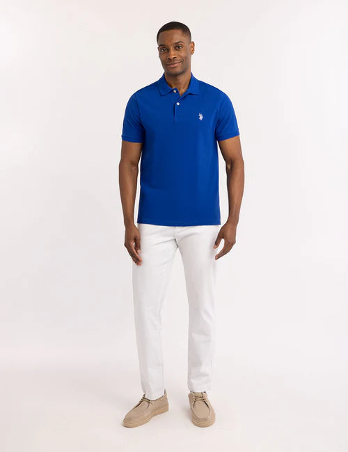 U.S. Polo Solid Pique Small Logo Polo Shirt, M >