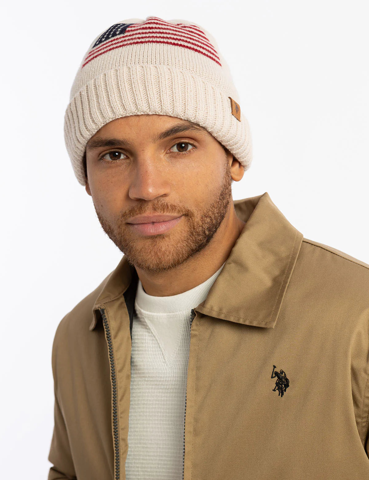 U.S. Polo Men's Americana Fleece Lined Beanie -.