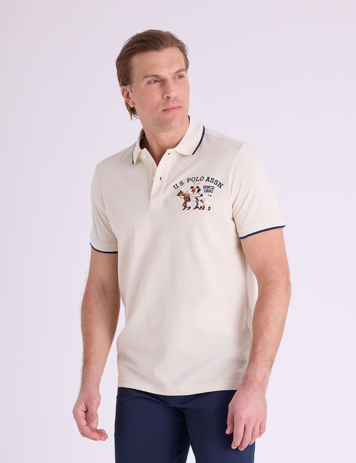 Men's U.S. Polo Assn. Pique Polo Shirt With Logo Emblem