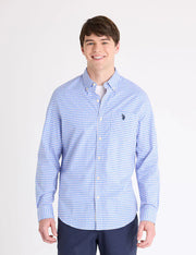 U.S. Polo Long Sleeve Stretch Plaid Madras Shirt, XL -.