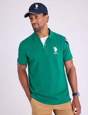 U.S. Polo Signature Tricot Tape Pique Polo Shirt, XL -.