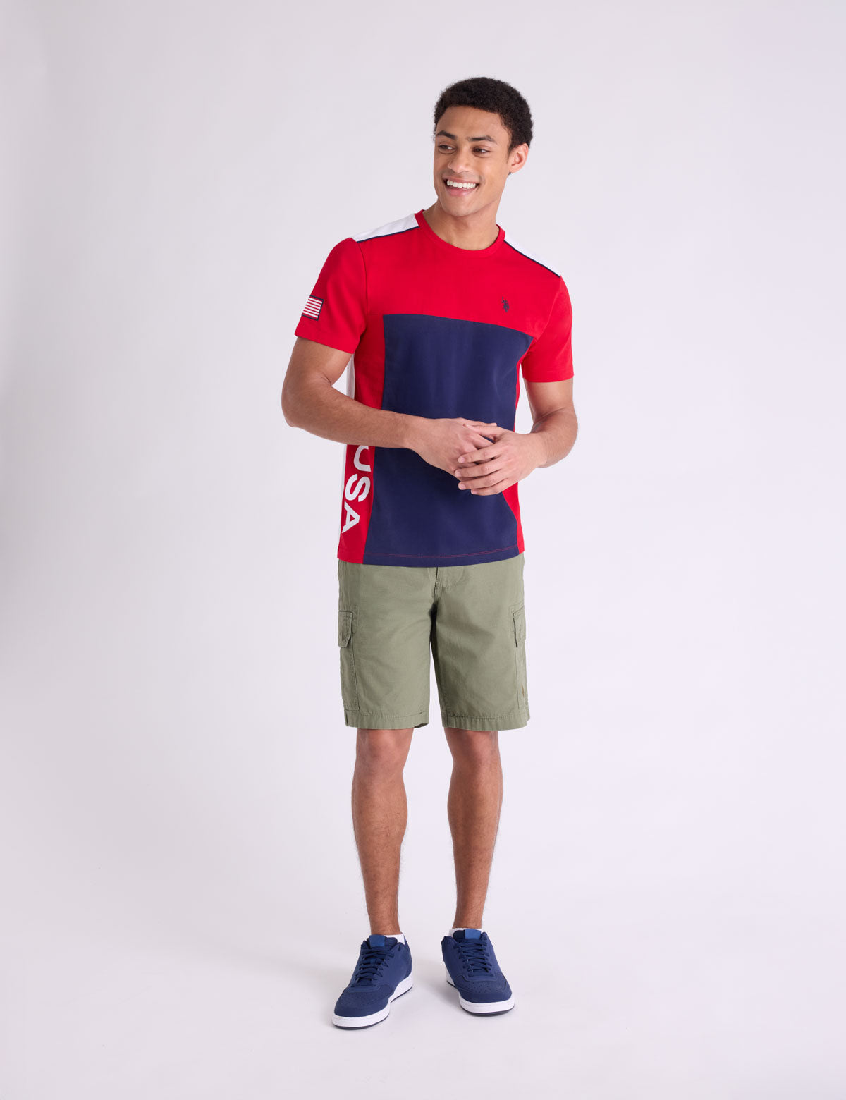 Men's USA Colorblock Printed Jersey T-Shirt