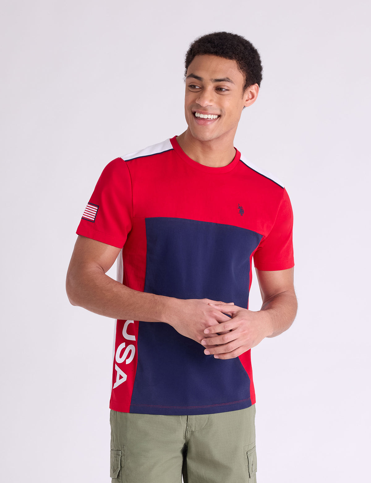 Men's USA Colorblock Printed Jersey T-Shirt