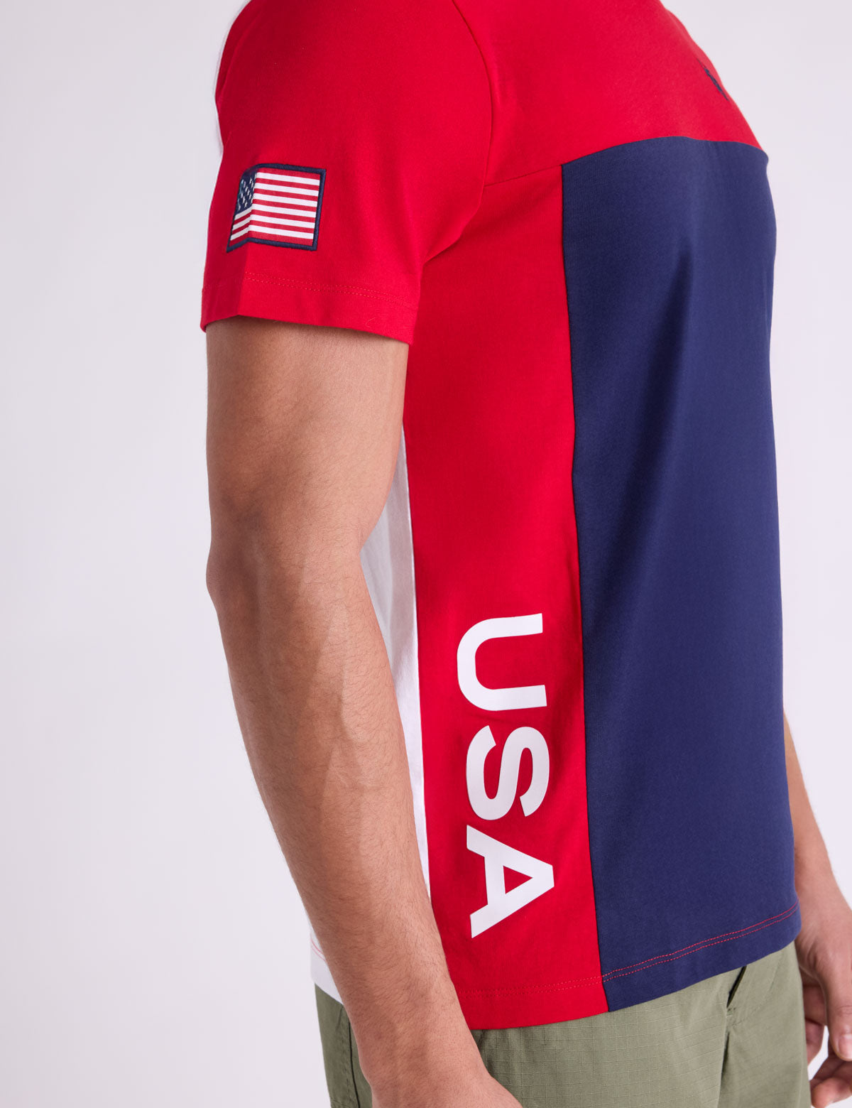 Men's USA Colorblock Printed Jersey T-Shirt