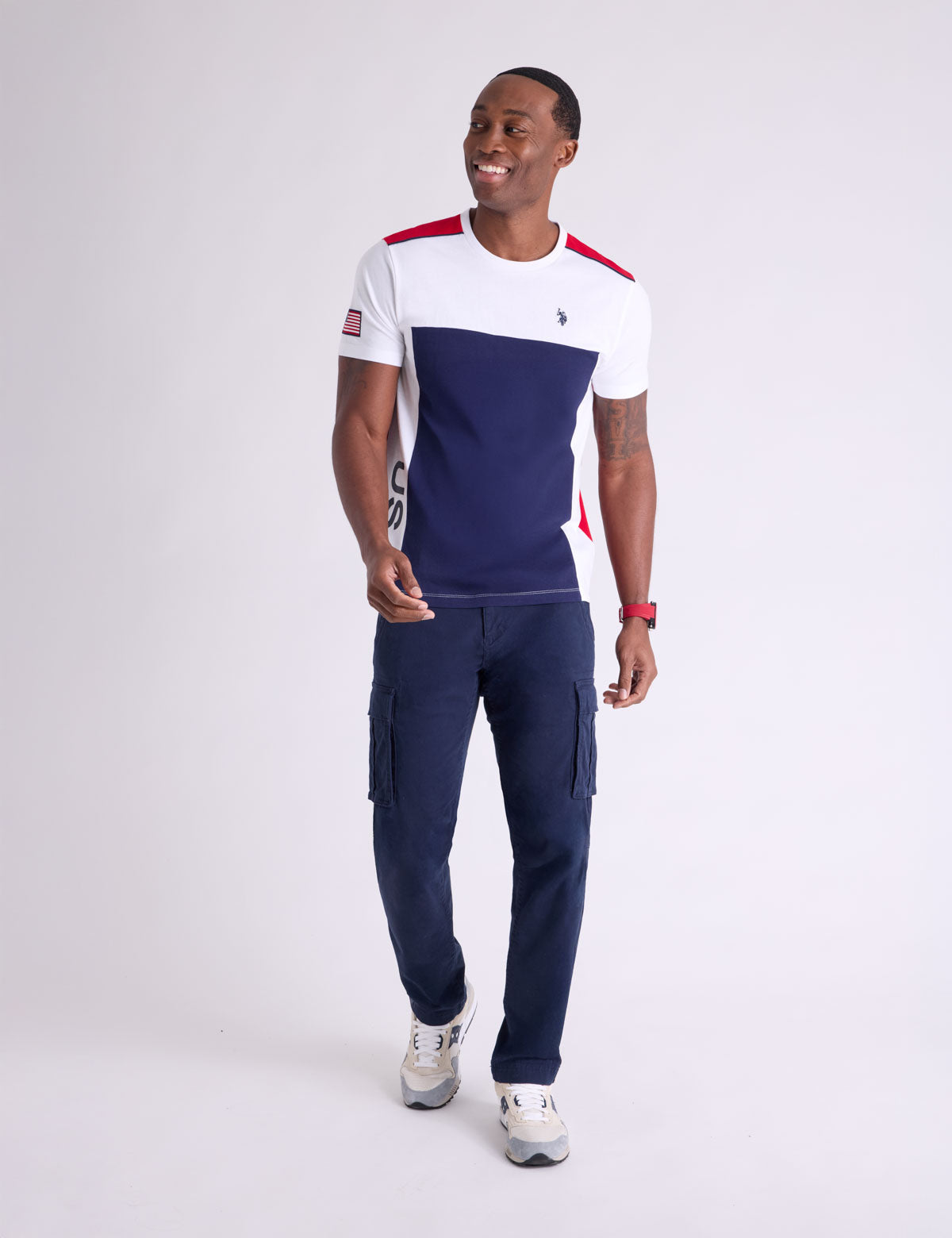 Men's USA Colorblock Printed Jersey T-Shirt