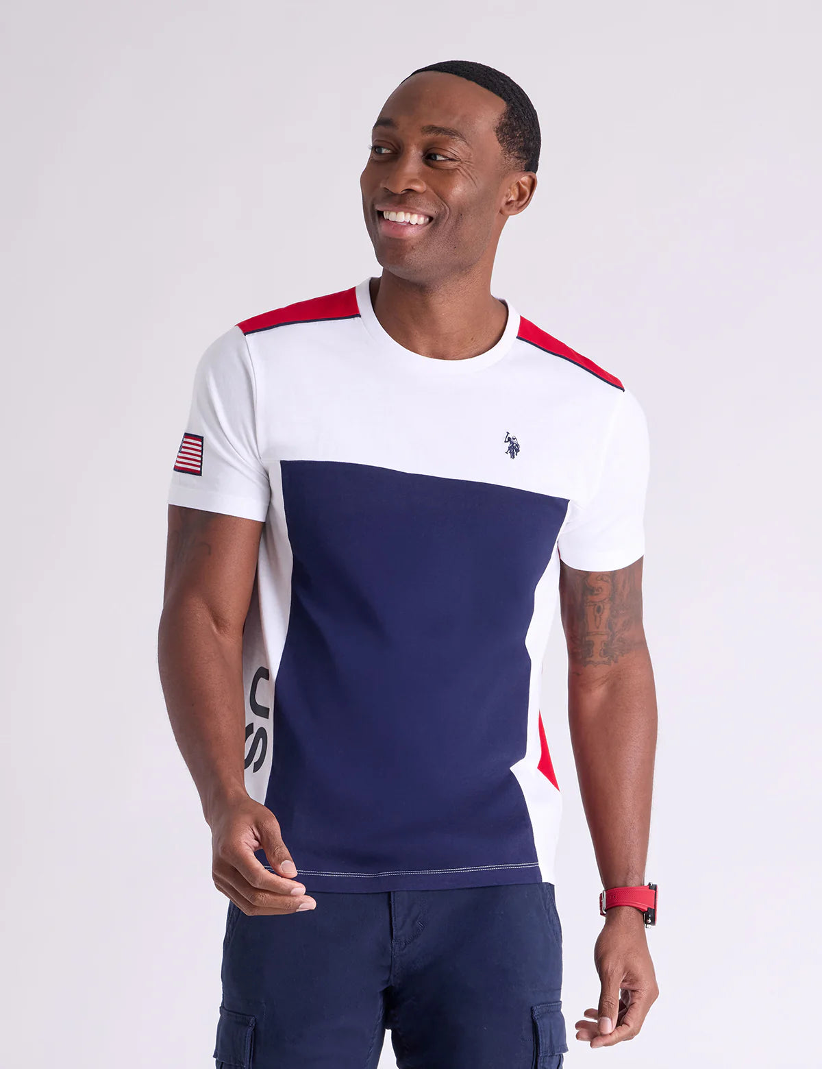 U.S. Polo Colorblock Printed Jersey T-Shirt -.