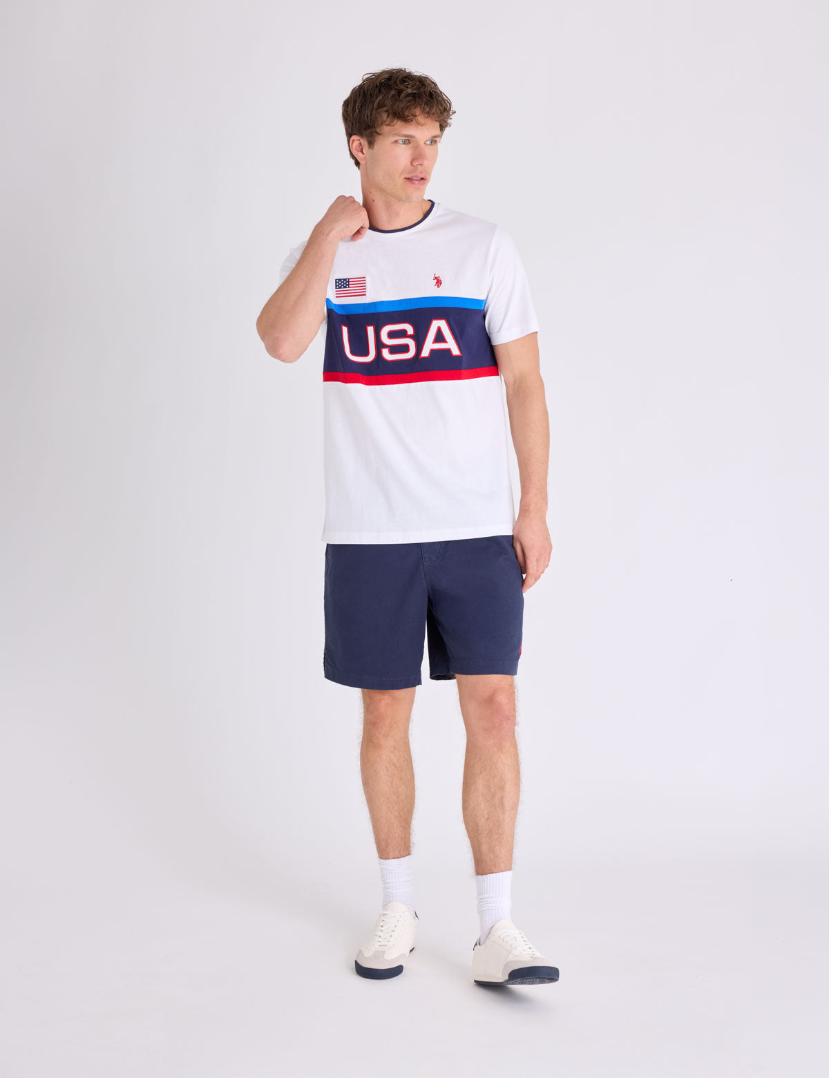 Men's Colorblock Applique Short Sleeve Casual T-Shirt