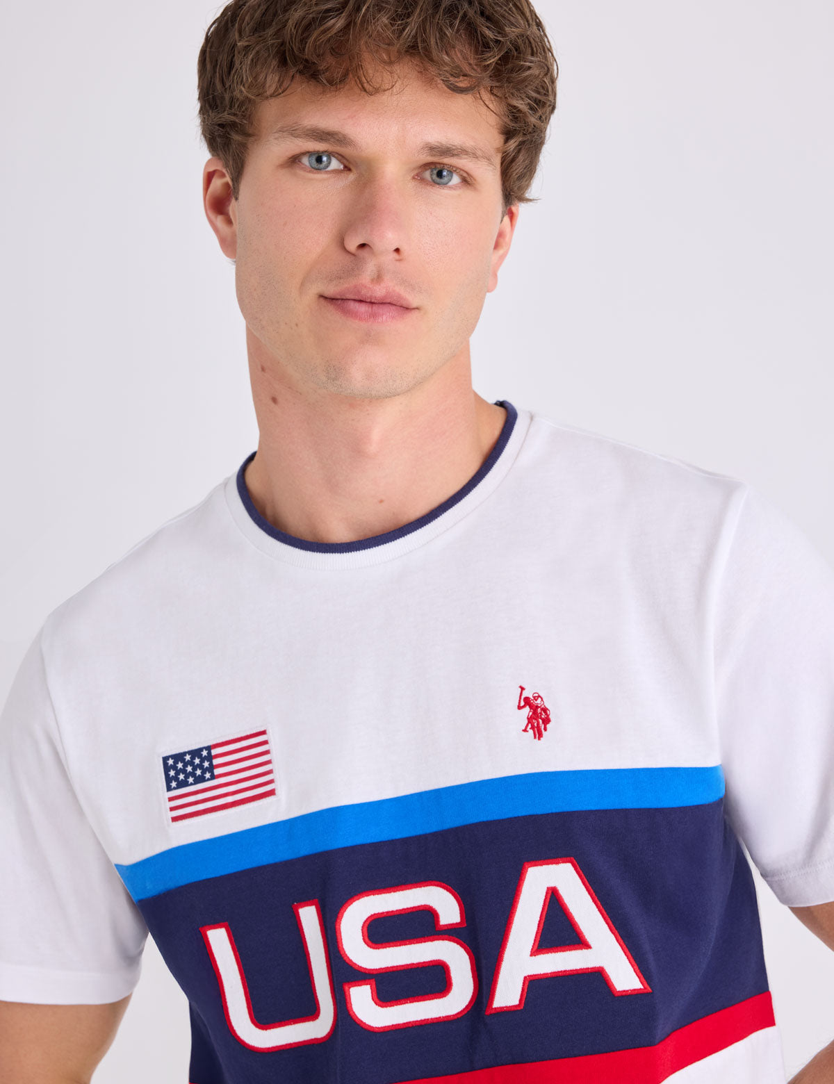 Men's Colorblock Applique Short Sleeve Casual T-Shirt