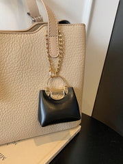 Shein PU Leather Mini Handbag Keychain >