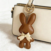 Shein 3D PU Leather Bow Rabbit Keychain >