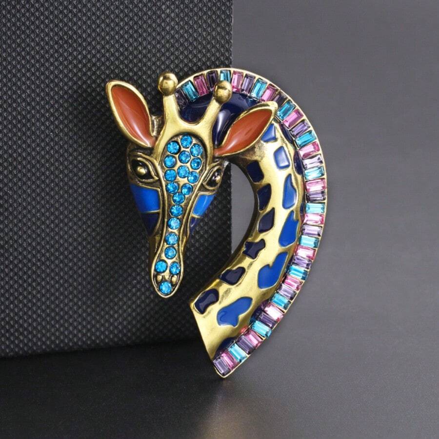 Shein 1pc Elegant Giraffe Head Brooch >