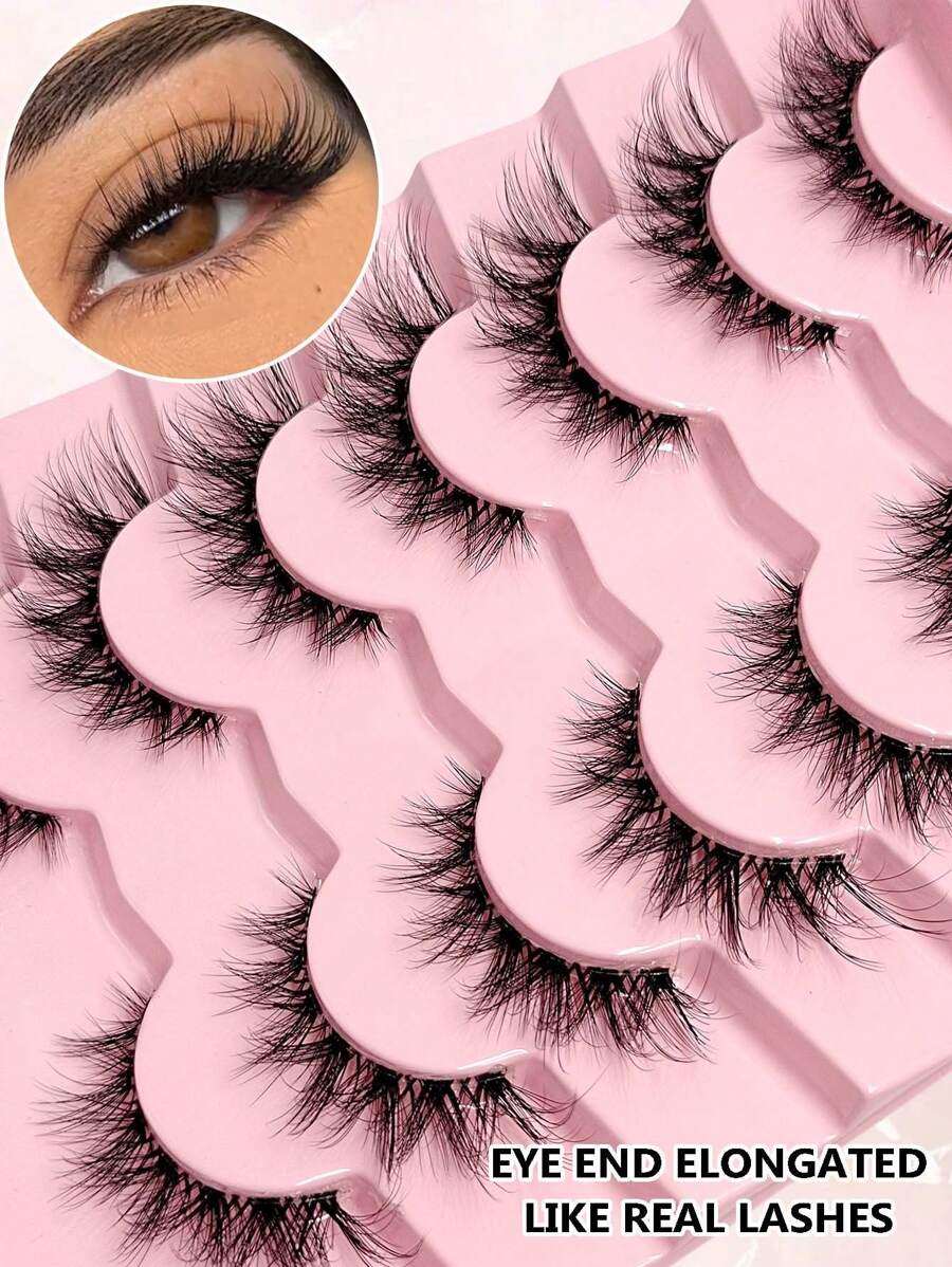 Shein Asiteo 7 Pairs Fluffy Cat Eye False Eyelashes, Code: 7P-E23-Q -.