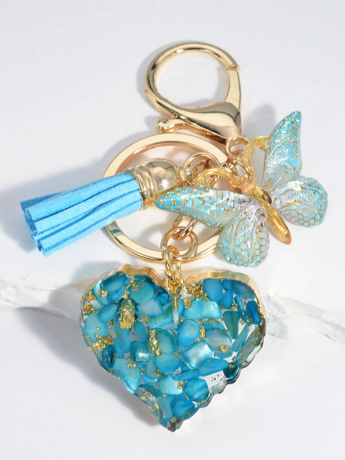 Shein Boho Butterfly & Tassel Charm Keychain >
