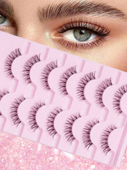 Shein 7pcs/Set Natural D-Curl Criss-Cross Transparent False Eyelashes, Code: FHZD-06SD -.