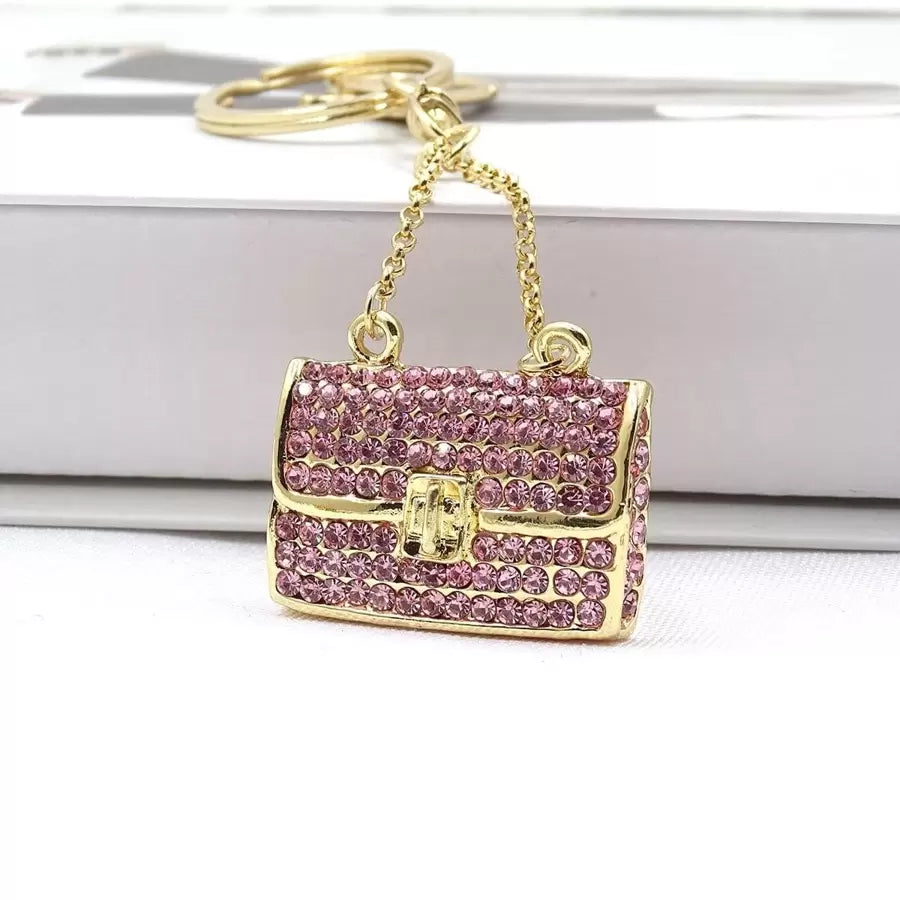 Shein Rhinestone Mini Handbag Keychain >