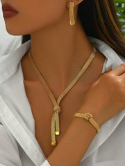 Shein Classic Hollow Out Mesh Jewelry Set >