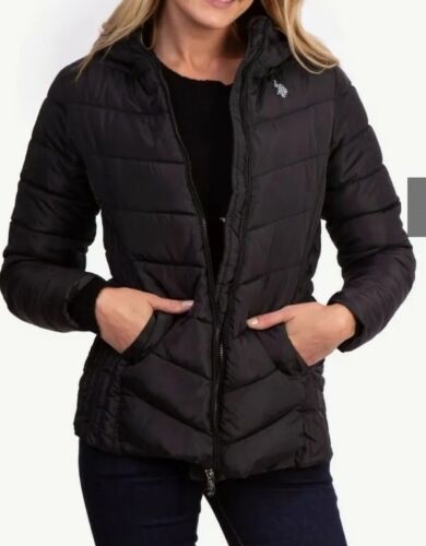 U.S. Polo Cozy Faux Fur Lined Hooded Puffer Jacket, XL*/#
