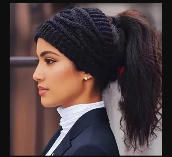 Shein Winter Knit Ear Warmer with Ponytail Opening +