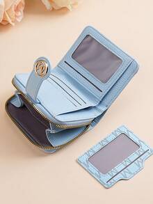 Shein Lychee Texture Letter Wallet Multi-Card Slots Short Style Small Women Purse -.