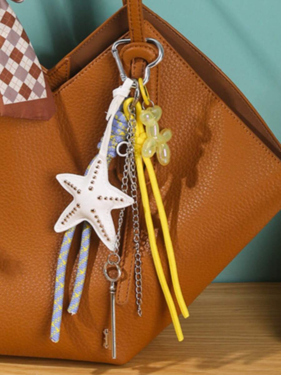 Shein Y2K Style Star Balloon Dog Pendant Keychain >