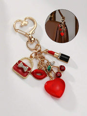 Shein Elegant Alloy Keychain with Multiple Charms >