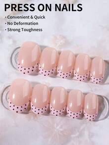 Shein Short Oval Polka Dot Press-On Nails >