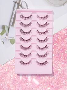 Shein 7pcs/Set Natural D-Curl Criss-Cross Transparent False Eyelashes, Code: FHZD-06SD -.