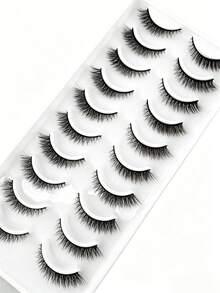 Shein 10 Pairs Soft & Fluffy 3D Faux Mink Eyelashes, Code: LY/P10 -.