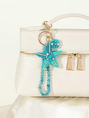 Shein Starfish Beaded Alloy Keychain >