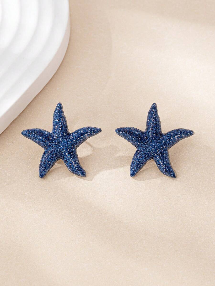 Shein 1 Pair Minimalist Starfish Design Earrings>