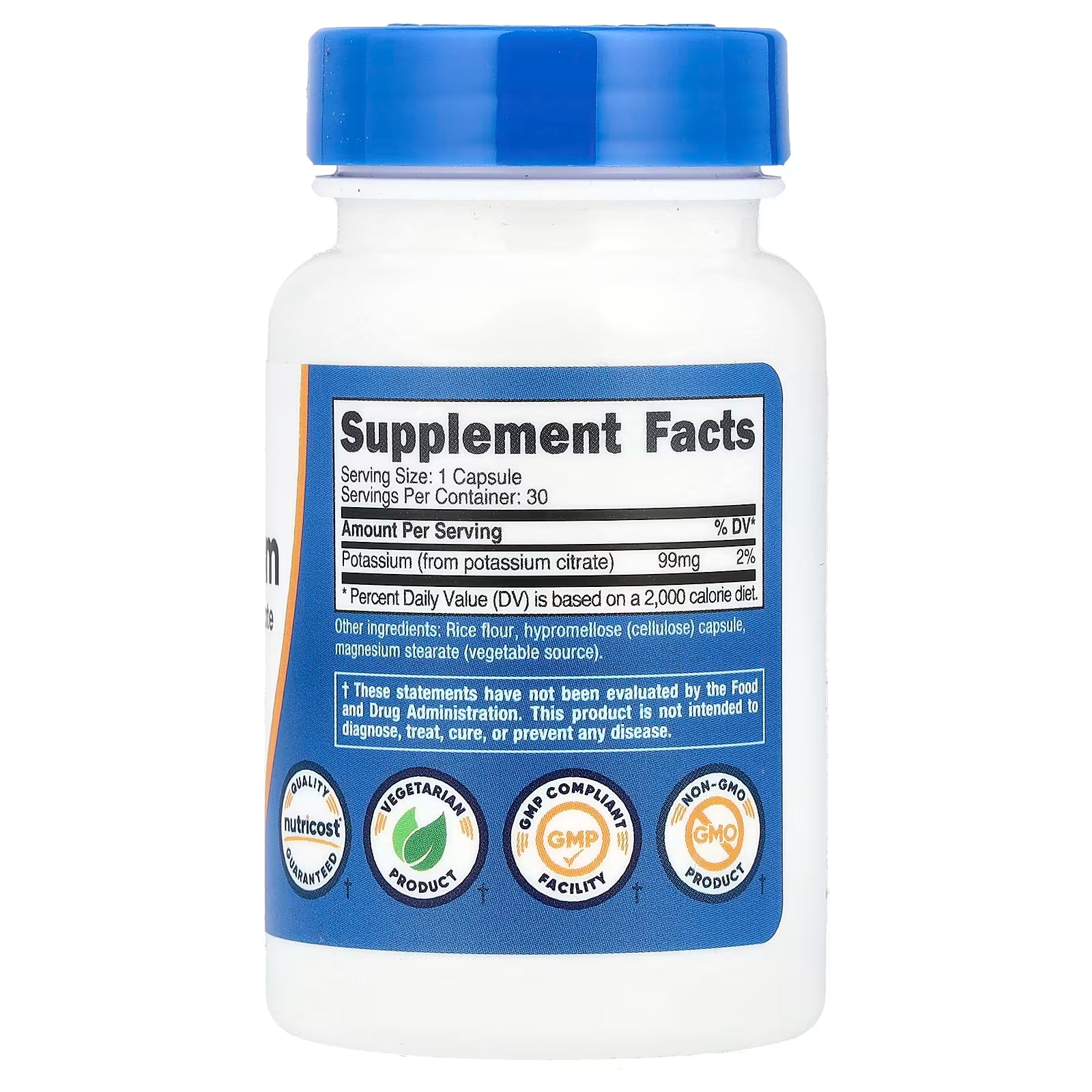 Nutricost, Potassium, 99 mg , 30 Capsules +