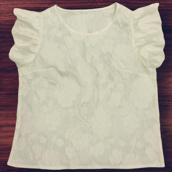 Shein Women's Ruffle Sleeve Sheer Blouse, S +