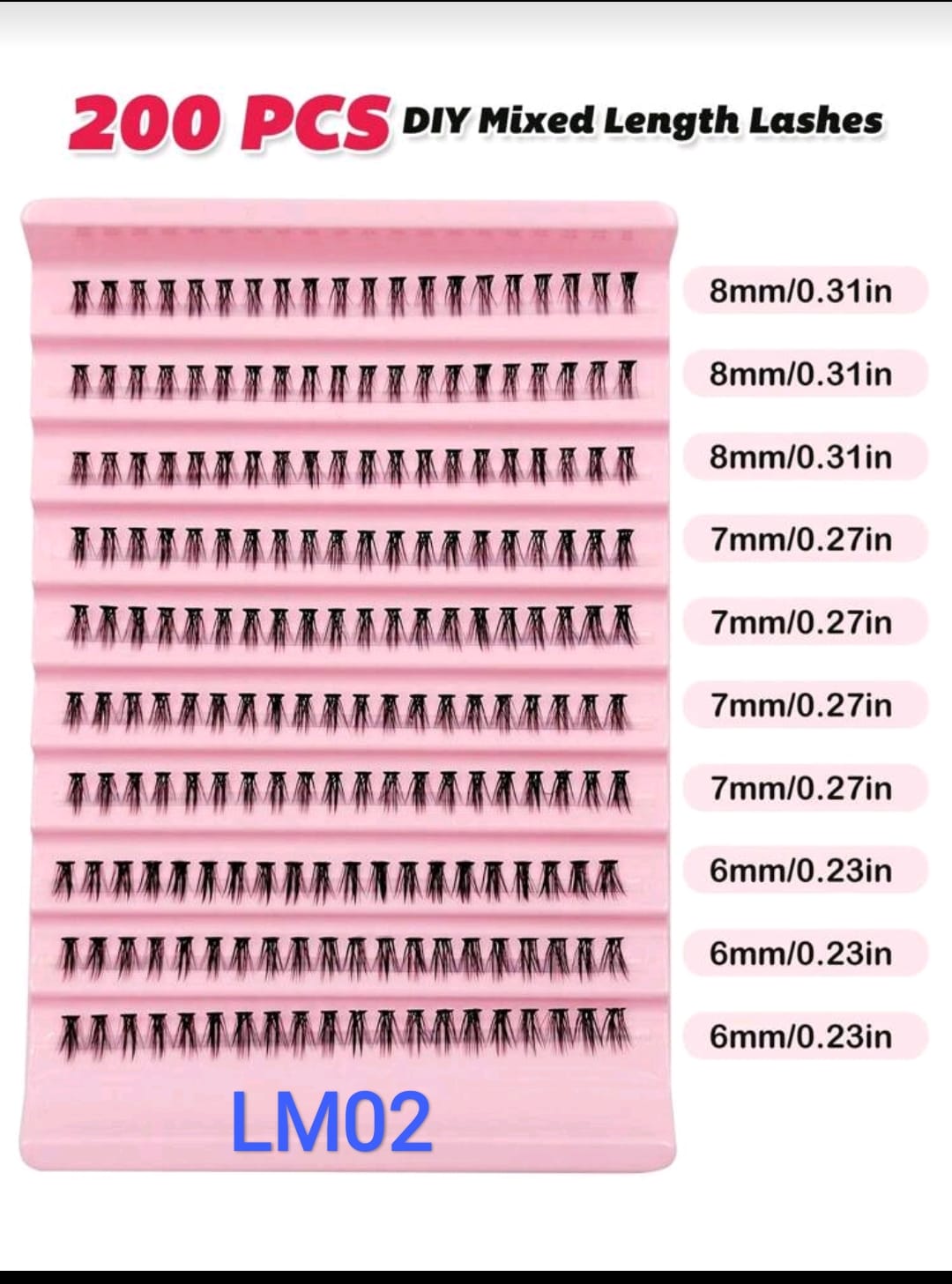 Shein 200 Pcs Bottom Cluster Lashes Natural Looking Reusable Bottom Lashes, Code: LM02 +
