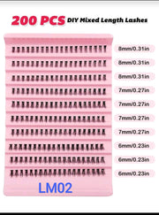 Shein 200 Pcs Bottom Cluster Lashes Natural Looking Reusable Bottom Lashes, Code: LM02 +