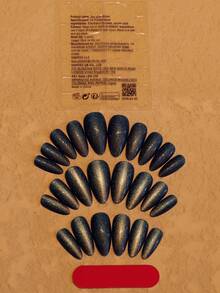 Shein Y2K Blue Cat Eye Press-On Nails>