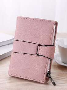 Shein Mini Women's Student Wallet With Three-Fold And Stud Buckle Card Holder -.